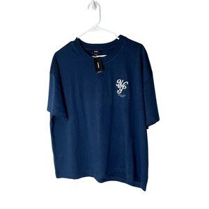 NWT Express Navy Blue T-Shirt Crew Neck% Cotton Medium Size Mns Casual Style